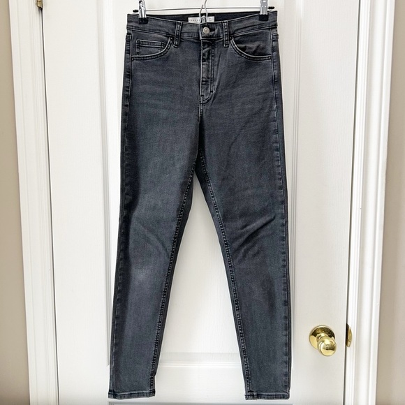 Topshop Jamie Skinny Jeans High Rise Cropped Ankle Length Washed Black Size 26 - Picture 6 of 16